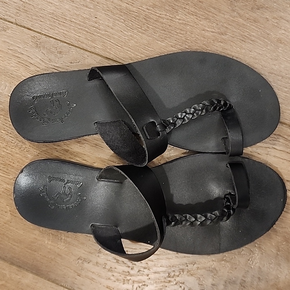 Jerusalem Sandals Ara Women's Braided Leather Sandal Thong Flip Flop size 8